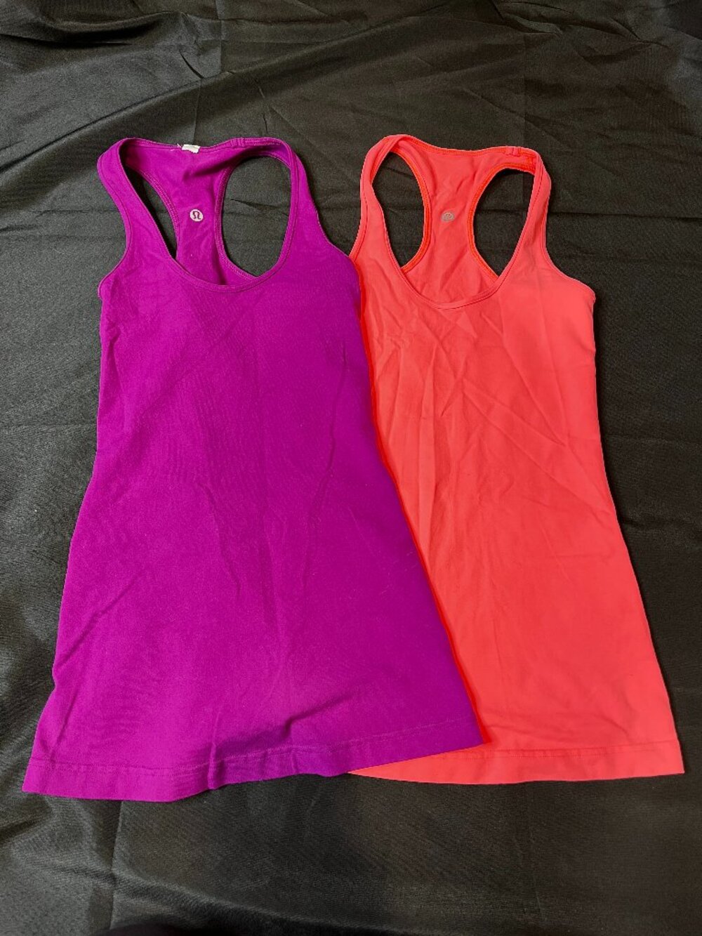 LOT of 2 Lululemon Athletic Racerback Tank Tops Race Pink and Purple